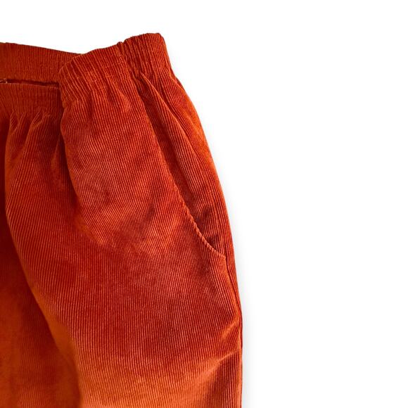 Southern Lady 70's Vintage Burnt Orange Corduroy Pants Womens 14 Elastic Waist - Picture 4 of 6
